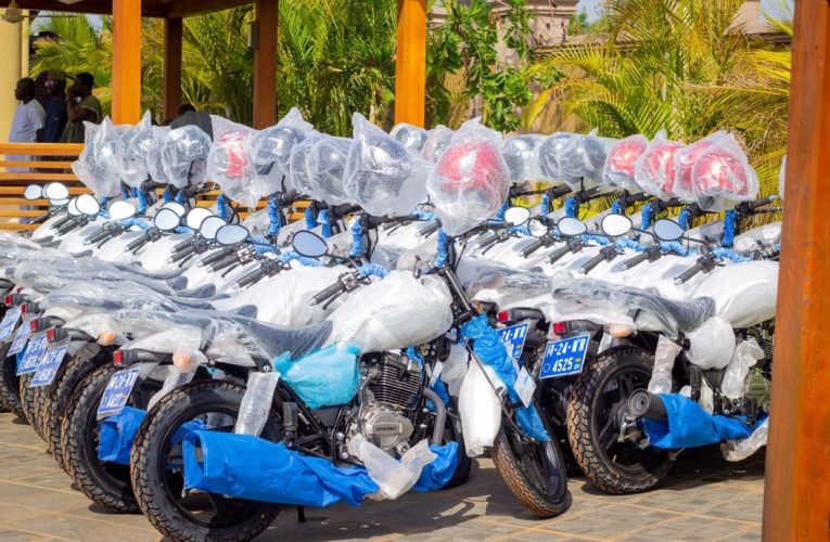 NDC: Alhaj Alhassan Gbangu Supports NDC Youth Wings with 25 New Aloba Motorbikes